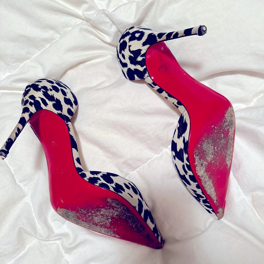 Christian Louboutin’s in cheetah print black/white